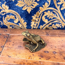 Brass Frog on Lotus Leaf Totem/ Spirit Animal Mini Figurine FB2800 👒