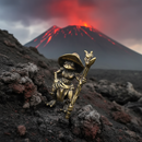 Brass Mini Frog Wizard Figurine FB1627 🍃