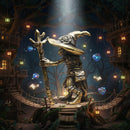 Brass Mini Frog Wizard Figurine FB1627 🍃