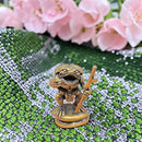 Brass Frogman with Cane Spirit / Totem Animal Figurine 🍃 FB1486