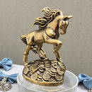 Prosperity Horse on Coins Figurine Animal / Spirit Totem FB2228 🐎