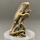 Brass Iguana on Tree Totem / Spirit Animal Figurine 🐉 FB3154