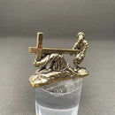 Brass Jesus Carrying Cross Figurine FB2372 🪭🌟🪭