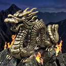 Brass Large Chinese Dragon Totem / Spirit Animal Figurine 🐉 FB1654