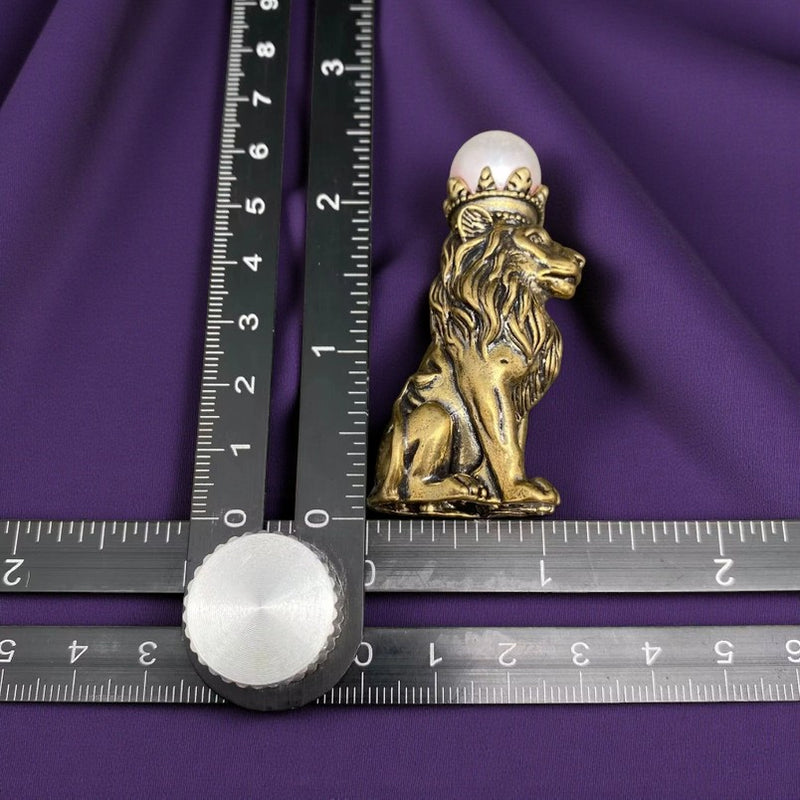 Brass Lion with Crown Totem / Spirit Figurine FB1720 💖🔔💖