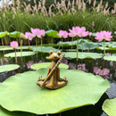 Brass Zen Frog Meditating Crossed Legs / Spirit Animal Mini Figurine FB2732 👒