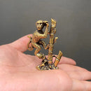 Brass Monkey Climbing Bamboo Totem / Spirit Animal Figurine FB2660 🐒