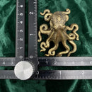 Brass Octopus with Curled Tentacles Totem / Spirit Animal Figurine 🐙 FB1904