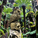 Brass Owl Standing on Skull Totem / Spirit Animal Figurine 🧡 FB1642