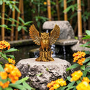 Brass Owl on Tree Trunk with Spread Wings Totem / Animal Spirit Figurine ☀️BV014