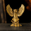 Brass Owl on Tree Trunk with Spread Wings Totem / Animal Spirit Figurine ☀️BV014