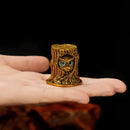 Brass Owl in Tree Trunk Totem / Animal Spirit Figurine ☀️BV009