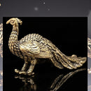 Brass Peacock with Long Train Figurine - Animal Totem / Spirit Animal FB1960 🦚