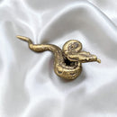 Brass Python, Large, Curled Totem / Spirit Animal Mini Figurine FB3035 🐍