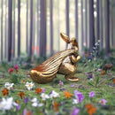 Brass Rabbit Holding Wealth / Money Sack Animal / Spirit Totem Figurine FB1316 🐇