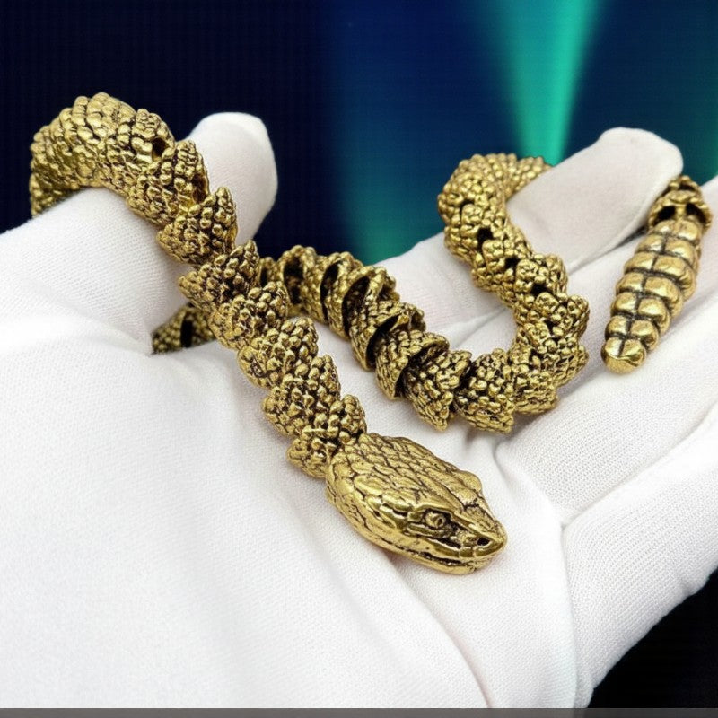 Brass Rattlesnake Moveable Figurine - Animal Totem / Spirit Animal FB2750 🪭🍃🪭