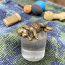 Brass Retriever Dog Sleeping on Side Totem / Spirit Animal Mini Figurine FB2672 🦮