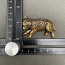 Brass Retriever Dog Sleeping on Side Totem / Spirit Animal Mini Figurine FB2672 🦮