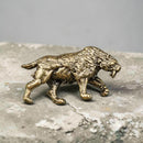 Brass Saber Tooth Tiger Spirit / Totem Animal Figurine🦎 FB1445