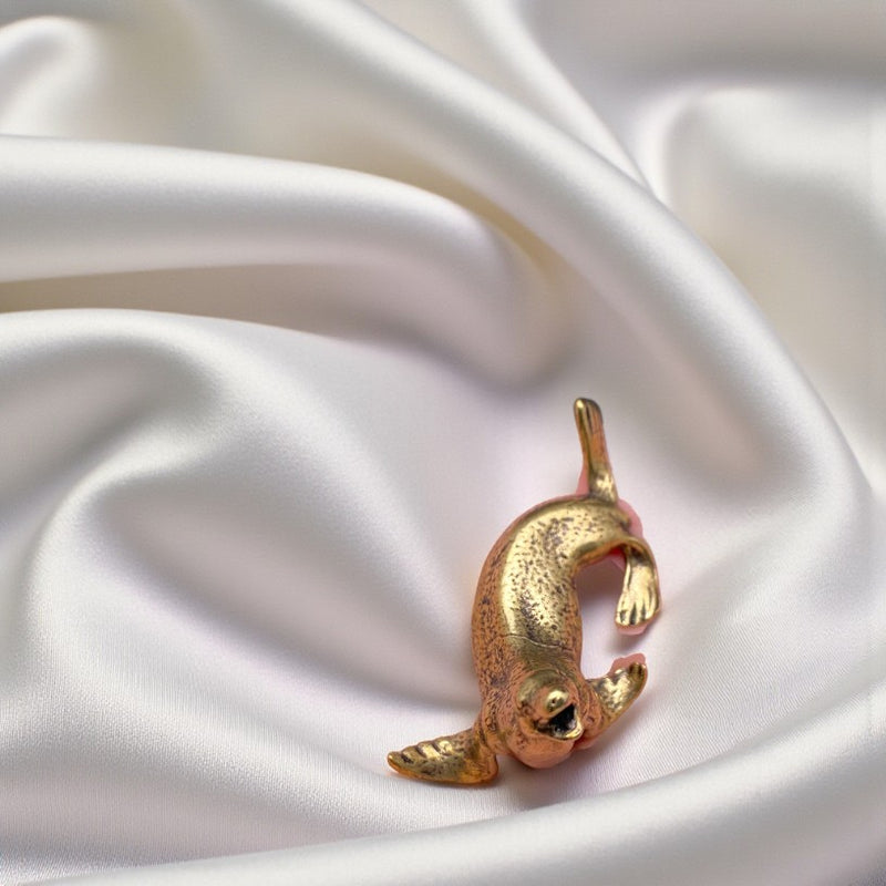 Brass Sea Lion Figurine, adaptability, emotional strength FB1243 🧡