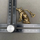 Brass Sitting Shepherd Figurine Animal / Spirit Totem FB2229 🐎