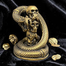 Brass Skulls and Snake Totem / Spirit Animal Figurine 🐉 FB2061