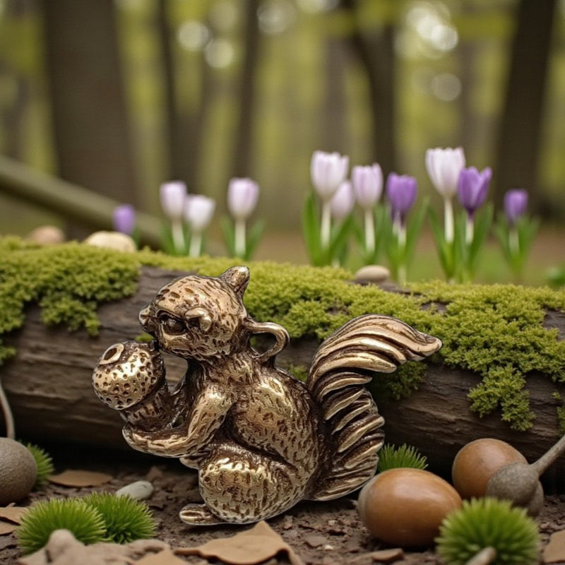 Brass Squirrel Figurine, preparedness, persistence wisdom, abundance FB2493 🐿️