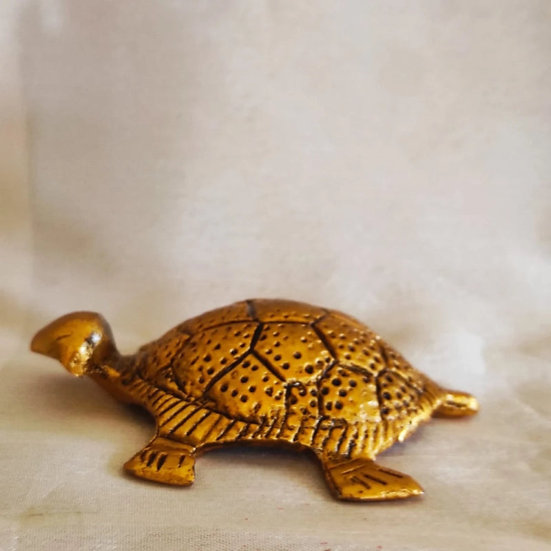 Brass Tortoise with Water Plate, Luck, Wealth & Positivity FB3389