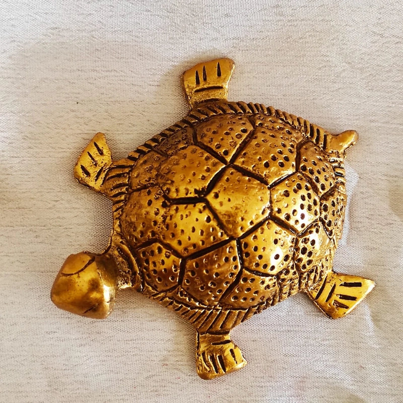 Brass Tortoise with Water Plate, Luck, Wealth & Positivity FB3389