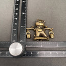 Brass Good Luck / Treasure Cat - Maneki-neko - Spirit / Totem Animal Figurine FB2197 🦌🦌