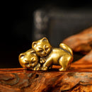 Brass Puppy or Kitten Twins Totem / Animal Spirit Figurine ☀️BV011