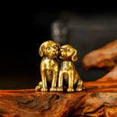 Brass Puppy or Kitten Twins Totem / Animal Spirit Figurine ☀️BV011
