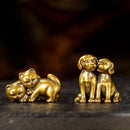 Brass Puppy or Kitten Twins Totem / Animal Spirit Figurine ☀️BV011