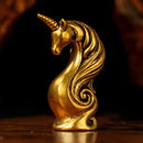 Brass Unicorn with Swirly Mane Totem / Animal Spirit Figurine ☀️BV008