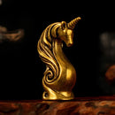 Brass Unicorn with Swirly Mane Totem / Animal Spirit Figurine ☀️BV008