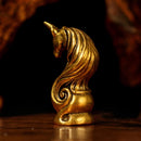 Brass Unicorn with Swirly Mane Totem / Animal Spirit Figurine ☀️BV008