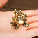Brass Water Dragon Figurine Totem / Spirit Animal 💚 BV022