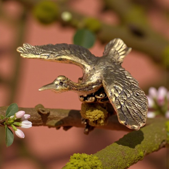 Brass Wild Goose Figurine - Animal Totem / Spirit Animal FB2994 🏜️