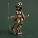 Brass Witch on Broomstick Spirit / Totem Animal Figurine FB1313 🧹