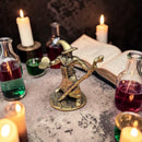 Brass Wizard with Staff & Spellbook Totem / Spirit Animal Mini Figurine FB1274 🪄