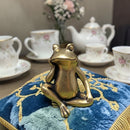 Brass Zen Frog Crossed Legs Totem / Spirit Animal Mini Figurine FB2690 🍀