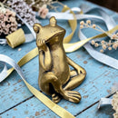 Brass Zen Frog Crossed Legs Totem / Spirit Animal Mini Figurine FB2690 🍀
