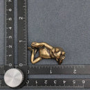 Brass Zen Frog on Side Lying  / Spirit Animal Mini Figurine FB2719 👒