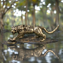 Brass Zodiac Tiger with Prosperity Coin Animal / Spirit Totem Figurine FB1318 🐅