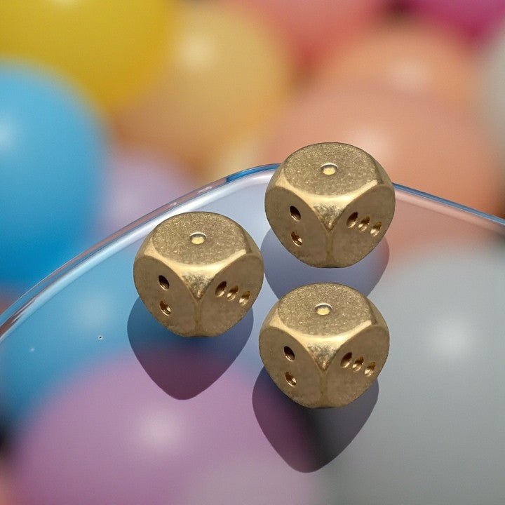 Brass Mini Dice, luck, fortune, focus FB2304 🎲🎲