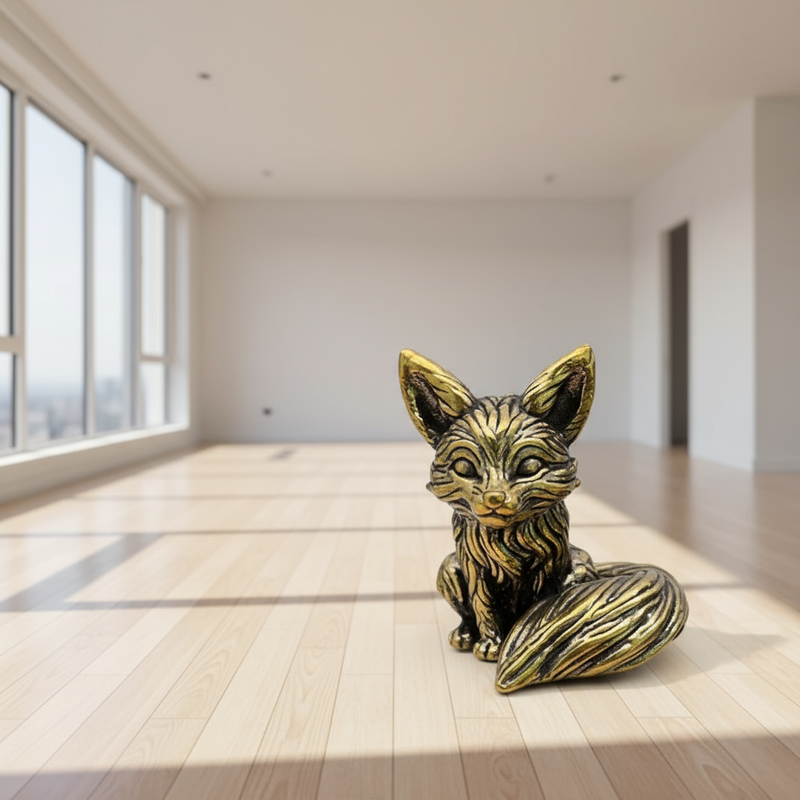 Brass Sitting Fox Totem / Spirit Animal Mini Figurine FB1620 🦊