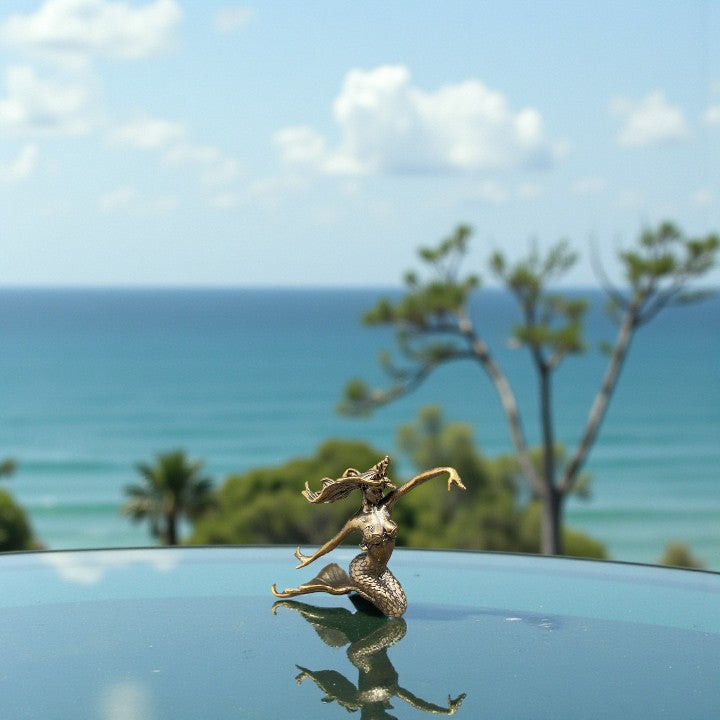 Brass Mermaid with Flowing Hair Figurine, Spirit Totem  FB2526 🩷🧜🏻‍♀️🩷