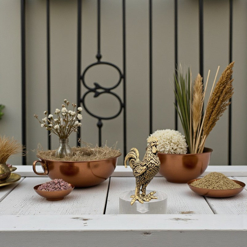 Brass Rooster Figurine - Animal Totem / Spirit Animal FB1682 🌻🐓🌻