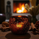 Brown Glass Mosaic LED T-Light Candle Holder 🪔 FB2045