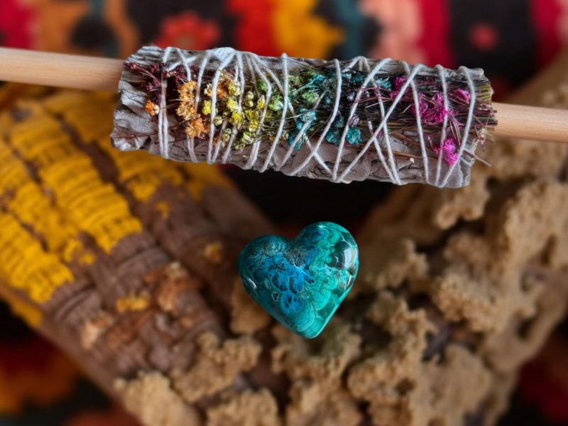Chrysocolla Malachite Hearts from South Africa FB1298 🌱